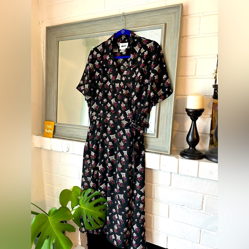 Floral Sheer Black Dress